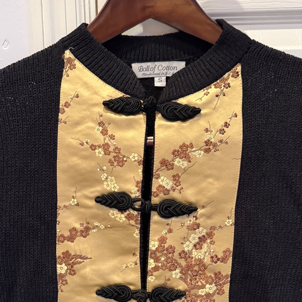 Ball of Cotton Black and Gold Women's Cardigan